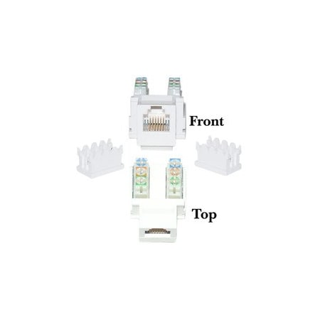 Cable Wholesale Keystone Insert, White, Phone/Data Jack, RJ11 / RJ12 Female to 110 Type Punch Down 320-120WH